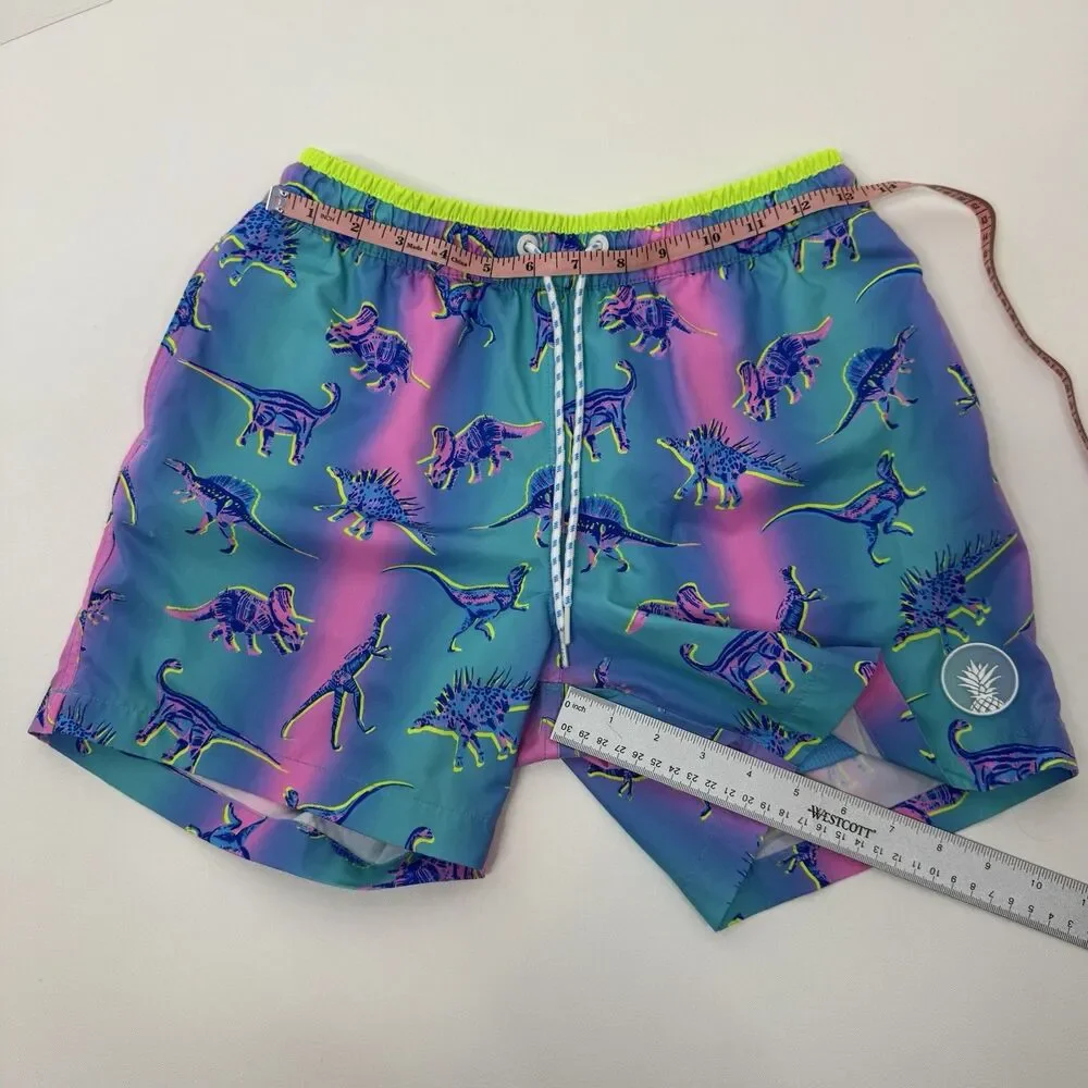 Chubbies Swim Trunks Mens 5.5 Inch Blue Pink Dino Brief Mesh Liner Small - Picture 3 of 9